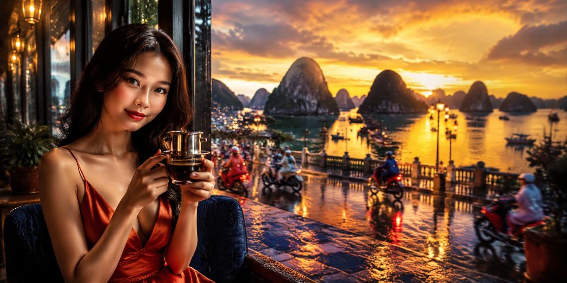 Người dùng Hạ Long uống cà phê và kiểm tra kèo thể thao trên k35