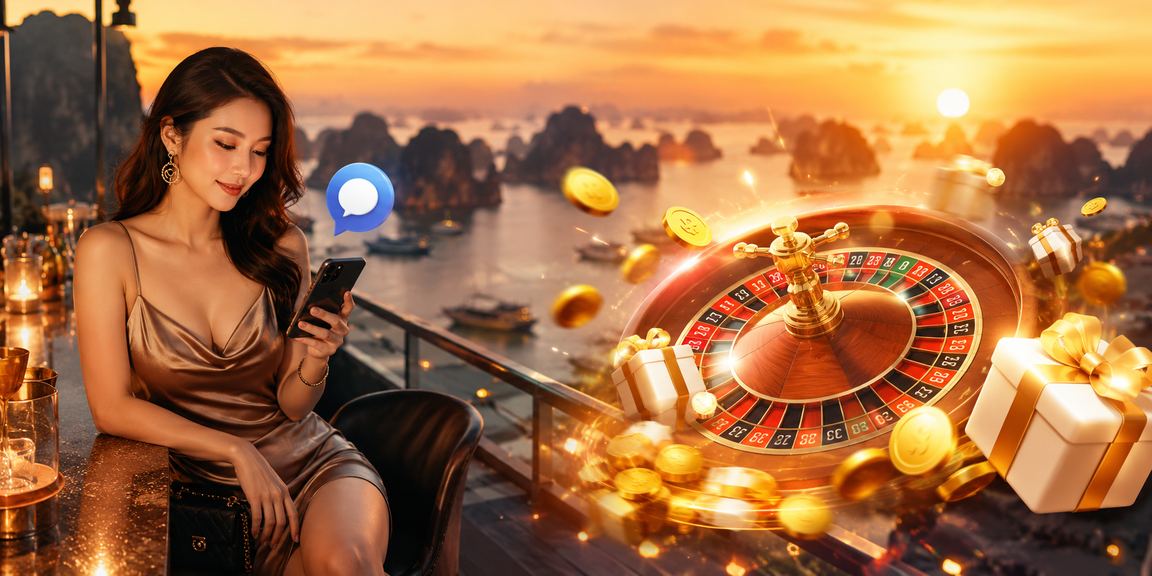 Người chơi tại vịnh Hạ Long tham gia roulette trực tuyến với giao diện bảo mật hiện đại